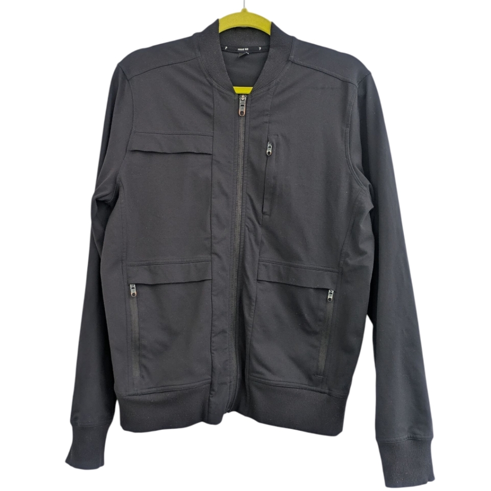 Public Rec Black Crosstown Bomber Jacket. Small